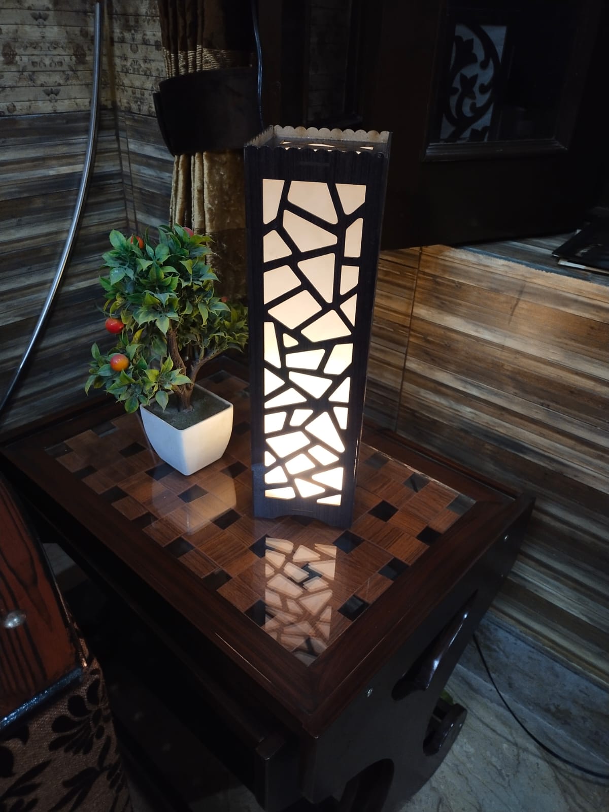 Mister Traders Brand 3D Laser Cutting Unique Design Wooden Lamp