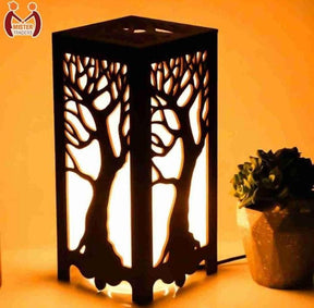 3D Tree Design Wooden Table Lamp