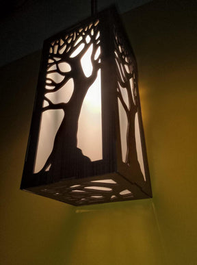 Unique Tree Design  Wooden Ceiling Lamp