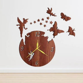 3D Fiary Wooden Wall Clock